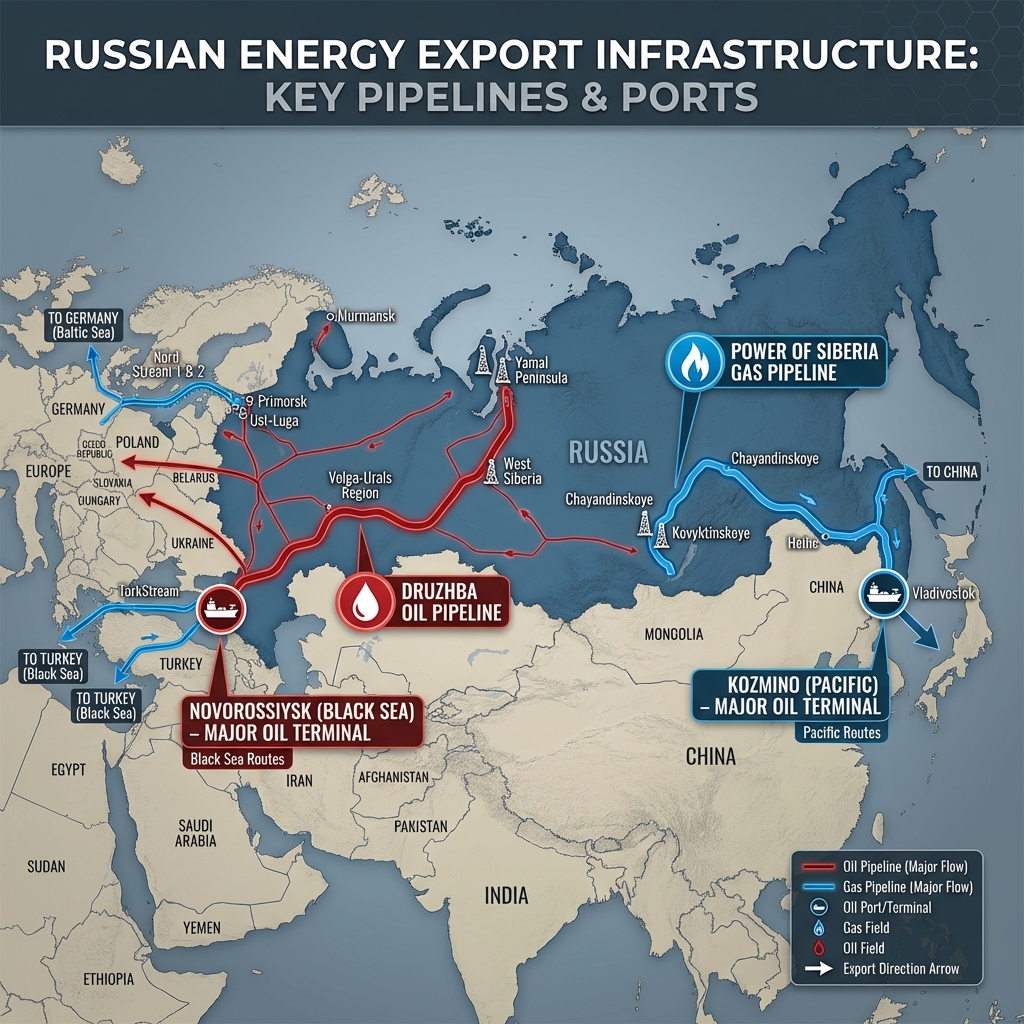 Russian Energy Export Infrastructure Map